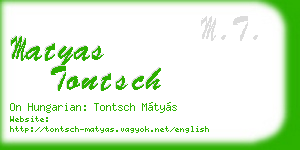 matyas tontsch business card