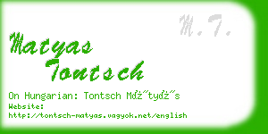 matyas tontsch business card